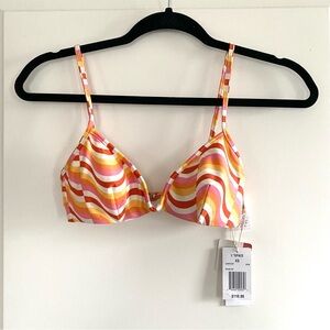 L*SPACE Helena Eco Chic Helena Bikini Top NEW! Pink Orange Wave